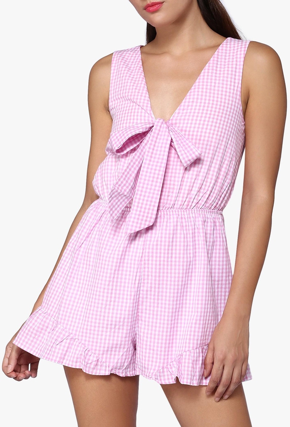 Pink and white Gingham Playsuit