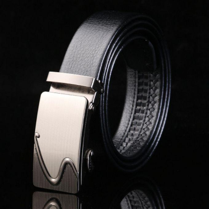 Men's Luxury Automatic Buckle Black Leather Belts