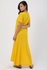 Kady Side Slits Short Sleeves Basic Dress - Mustard