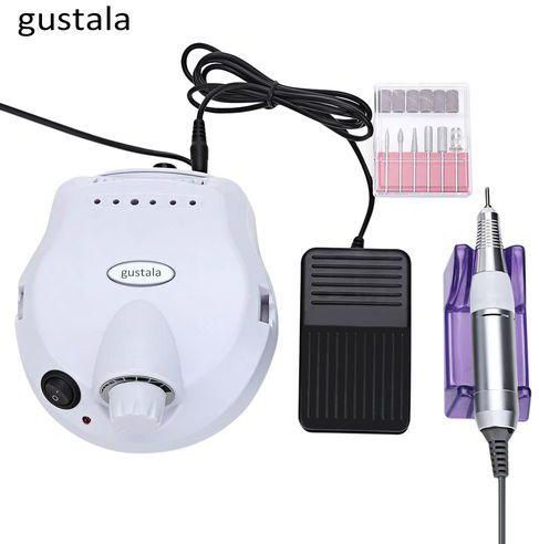 Gustala Electric Polisher File Manicure Pedicure Nail Glazing Machine EU Plug - White