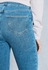 Cropped Knee Slit Skinny Jeans