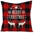 Christmas Printed Cushion Cover Red/Black/White 45x45cm