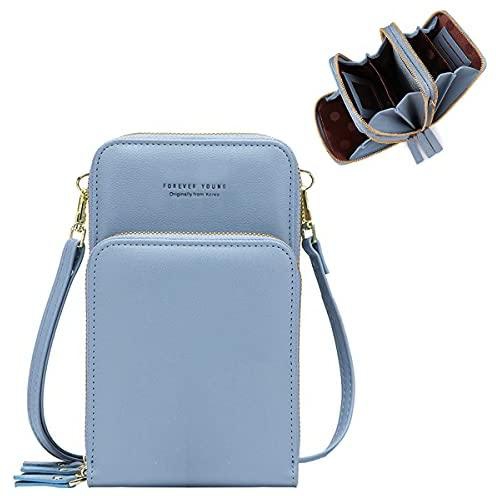Small Mobile Phone Shoulder Bag Women's Touchscreen Purse Crossbody Small Mobile Phone Handbag Wallet for Hanging with Card Slots Shoulder Strap