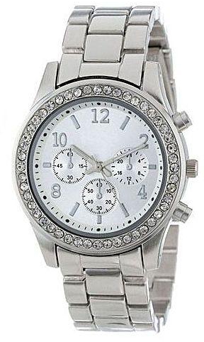 HONHX Elegant Ladies Women‘s Stainless Steel Crystals Watches Wrist watch