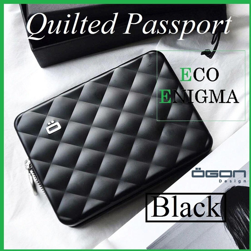 Ogon Quilted Companion Passport Wallet Card Holder Ogon Design (Black)