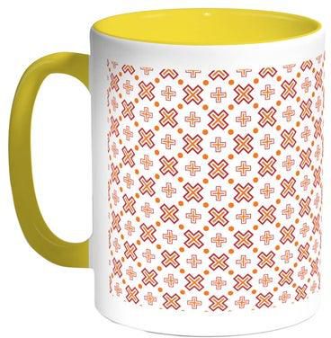 Printed Coffee Mug Yellow/Red/Orange