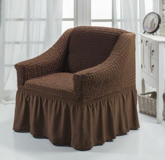 Sofa Cover- 1 Piece -Brown - Lycra