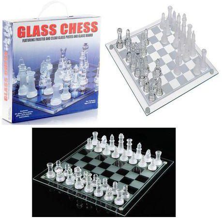 10" Fine Glass Chess Game Set / Crystal Chess Set