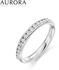 Auroses Channel Eternity Ring 925 Sterling Silver 18K White Gold Plated