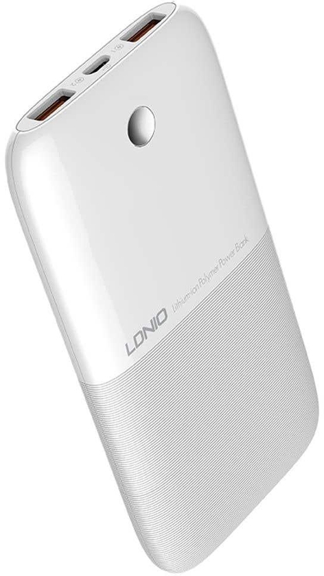 Get Ldnio PR1009 Ultra-thin Power Bank, 10000 mAh - White with best offers | Raneen.com