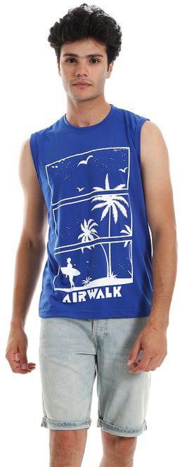 Air Walk Summer Vibes Sleeveless T-Shirt - Royal Blue
