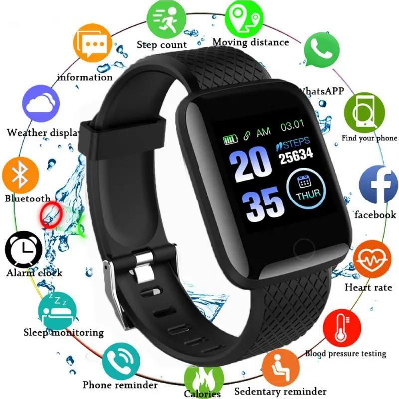 116 Plus Bluetooth Smart Bracelet Smart Watch Heart Rate Oxygen Blood Pressure Sport Smartwatch