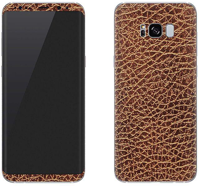 Vinyl Skin Decal For Samsung Galaxy S8 Brown Leather