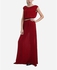 Femina Sleeveless Maxi Dress With Golden Belt - Dark Red