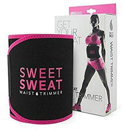 Sweet Sweat Waist Trimmer Belt (Black + Yellow) - Flat Belly - Slim
