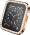 Compatible with iwatch 44mm Series 6/5/4 Case with Tempered Glass Screen Protector, Bling Crystal Slim Protective Cover for iWatch Women Men (Rose Gold)