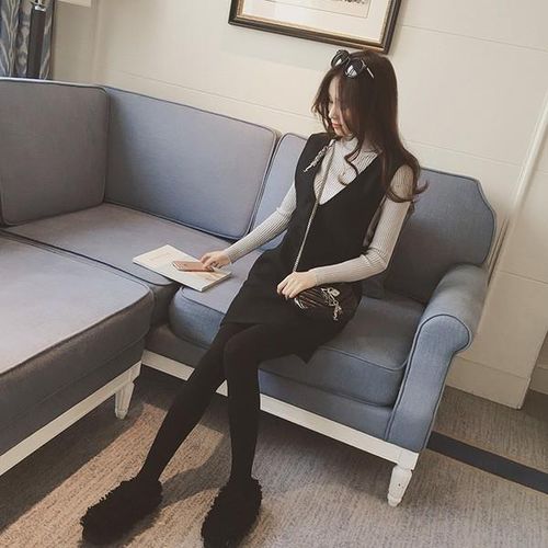 JYS FASHION Korean Style V Neck Midi Dress Collection 53 - 4396 (Black)