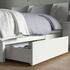 MALM هيكل سرير، عالي مع 4 صناديق تخزين, أبيض/Lindbåden, ‎140x200 سم‏ - IKEA