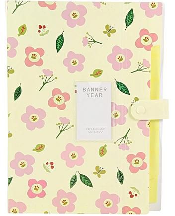 Louis Will Expanding File Folder - Floral Printed Portable Accordion Document Letter Organizer ,8 Pockets(Yellow)