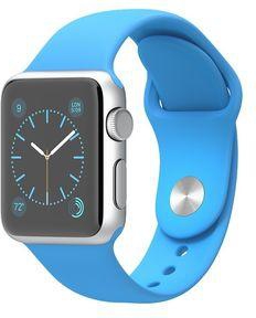 Apple Watch 38MM Silver Aluminum Case With Blue Sport Band MJ2V2,  blue, 38 mm