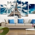Generic Eiffel Tower Unframed Contemporary Canvas Print Wall Art 5pcs-Colormix