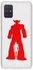 غطاء حماية مرن مزين بطبعة شخصية جريندايزر تغطيه بالكامل لهاتف سامسونج جالاكسي A51 أحمر/أبيض