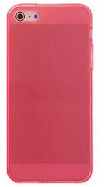 Matte TPU Apple iPhone 5 5S Case Cover With Screen Protector Film -(Red)
