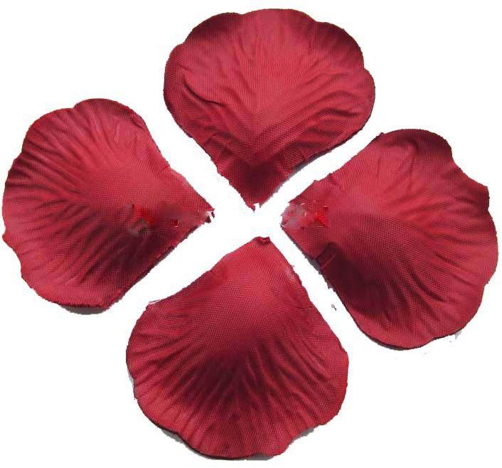 1000 piece  Wine Red Silk Rose Petals Artificial Flower Wedding Decor