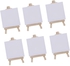 Generic 6 Sets Mini Canvas White Blank Small Canvas With Wooden Easel Canvas Panel Boards For Artist Painting Business Wedding Christmas Decoration
