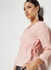 Casual V-Neck Plain Blouse Top Pink