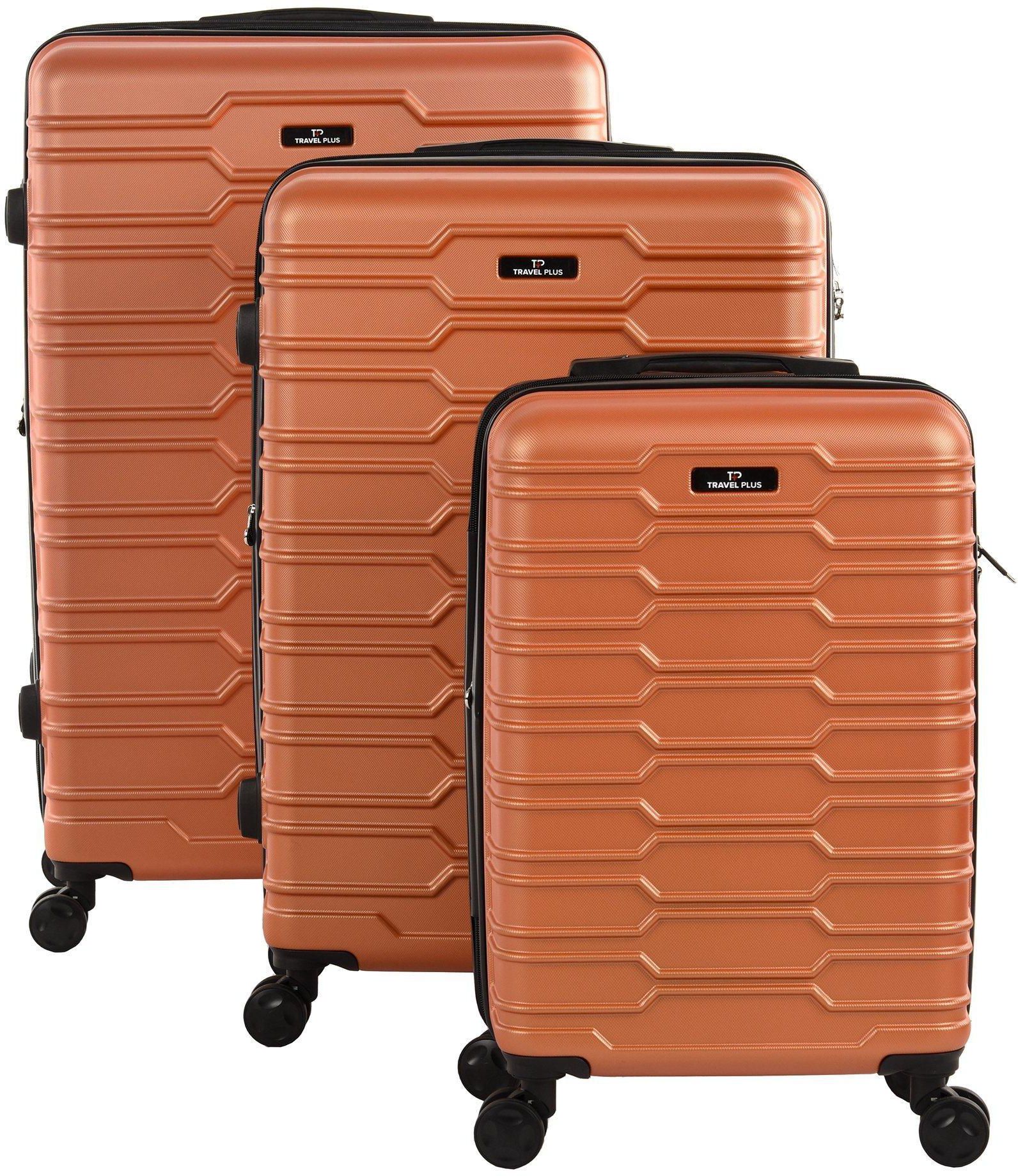 Travel Plus, Association Set Of 3Pc Abs Luggage Trolley Case, Size 20/26/30 Inch, Orange