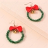 Christmas Bell Wreath Bow Drop Earrings