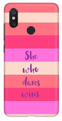 Matte Finish Slim Snap Basic Case Cover For Xiaomi Mi 8 She who dares wins