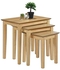 جولدفان مجموعة طاولات قهوة من خشب البلوط من نيست اوف تيبلز، مجموعة من 3 طاولات جانبية صغيرة لغرفة المعيشة، طبيعي