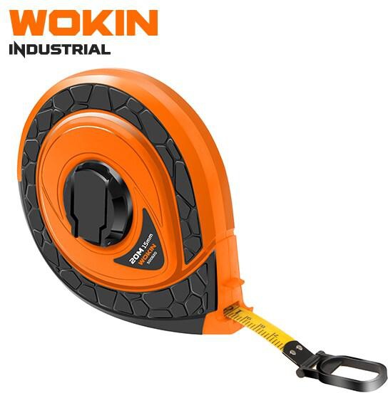 Wokin Fibreglass Measuring Tape(Industrial) 50M*15Mm Orange and Black