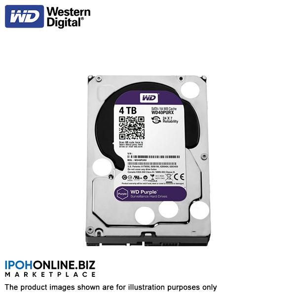 WD 4TB Surveillance IntelliPower SATA 6Gb/s 64MB Cache 3.5 Inch CCTV Hard Disk Drive WD40PURZ (Purple)