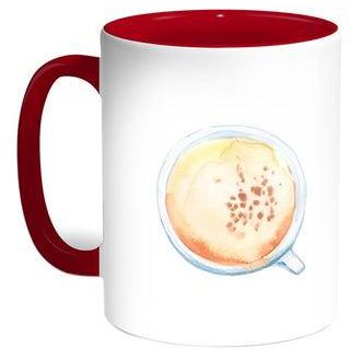 Cup Of Coffee In A Foam Printed Mug Red/White