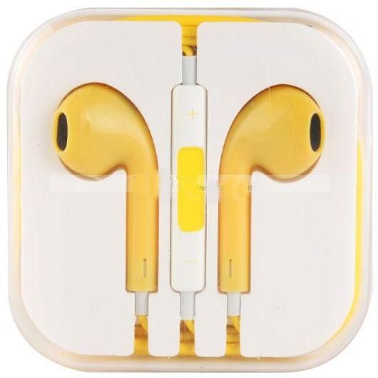 سماعة آيفون 5 مع مايك - yellow EarPods Handsfree for iPhone 5 with mic