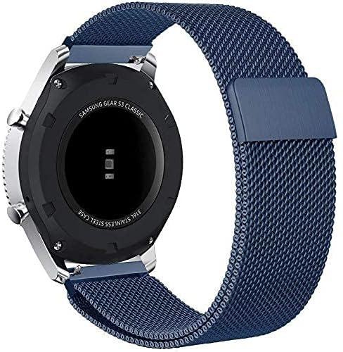 Stainless Steel Loop Strap Wrist Band For Smart Watch Samsung Galaxy Watch 46mm / Huawei GT2 / Gear S3 Frontier and Classic / Honor Magic 2 / Fossil - 22mm - Navy