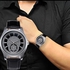 DUOYA New Men Leather Stainless Steel Dial Quartz Wrist Watch
