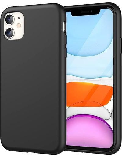 Silicone Case For Iphone 11 (2019) 6.1-Inch, Silky-Soft Touch Full-Body Protective Case, Shockproof Cover With Microfiber Lining (Black)