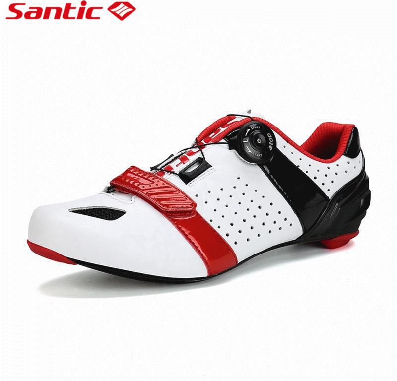 Santic Men's Cycling Road Shoes Carbon Fiber Shoes - 6 Sizes (2 Colors)