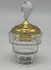 Luxurious glass incense burner with elegant transparent golden lid