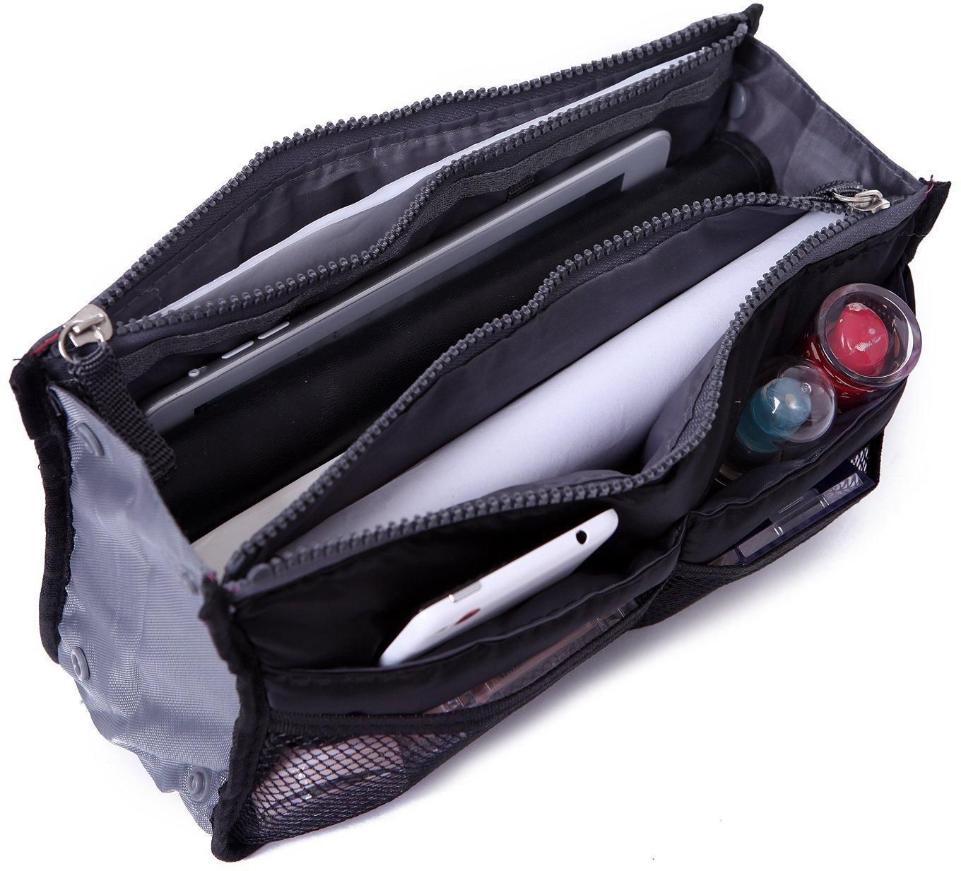 Leather Plus Waterproof Travel Bag Organizer Pouch Black