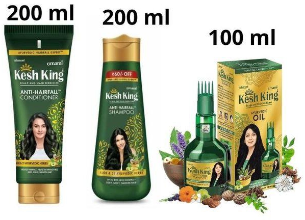 Kesh King Triple Indian Hair Care Package (1+1+1)