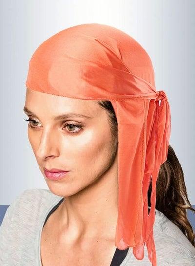 Orange head scarf hat go out hat silk scarf hat