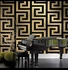 Adore Decor Gold & Black Greek Key Wallpaper - 5.3 SQM