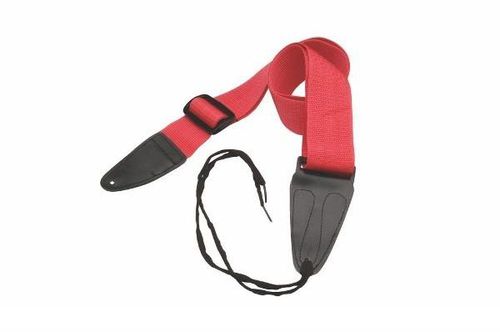 OSS Guitar Strap with Leather Ends (Red)