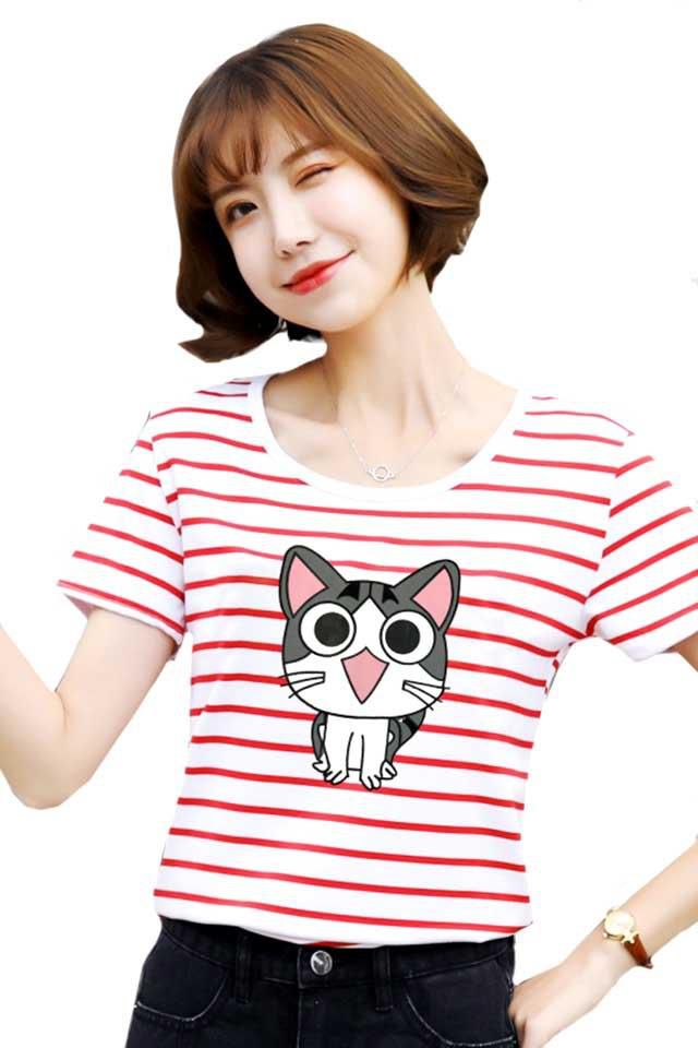 Kime Korean Printed Stripes T Shirt T10303 - 10 Designs