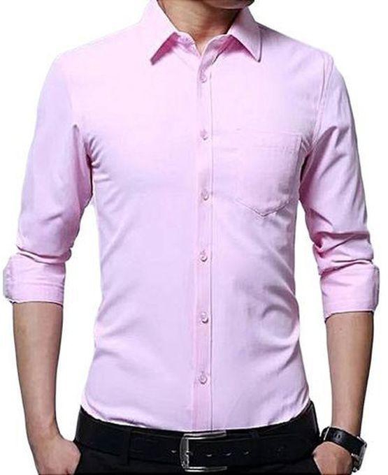 Fashion PINK Official Mens Longsleeve Shirt Slim Fit